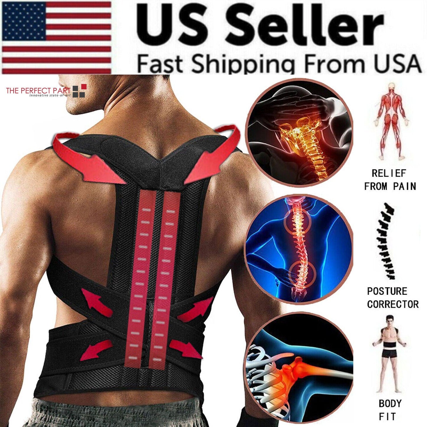 Adjustable Posture Corrector Low Back Support