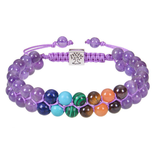 Fashion Jewelry 6mm 7 Chakra Stone Bead Yoga Meditation Bracelet