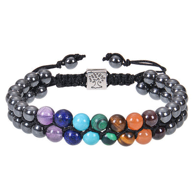 Fashion Jewelry 6mm 7 Chakra Stone Bead Yoga Meditation Bracelet