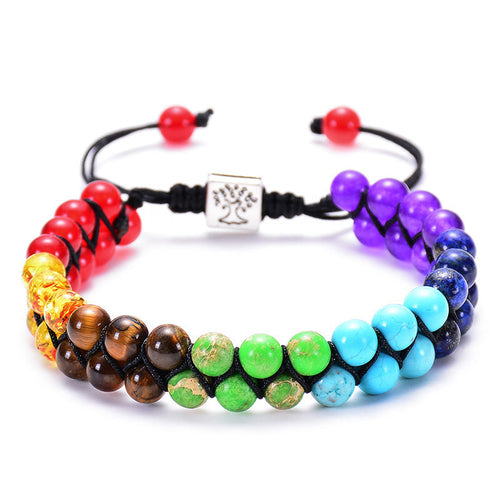 Fashion Jewelry 6mm 7 Chakra Stone Bead Yoga Meditation Bracelet