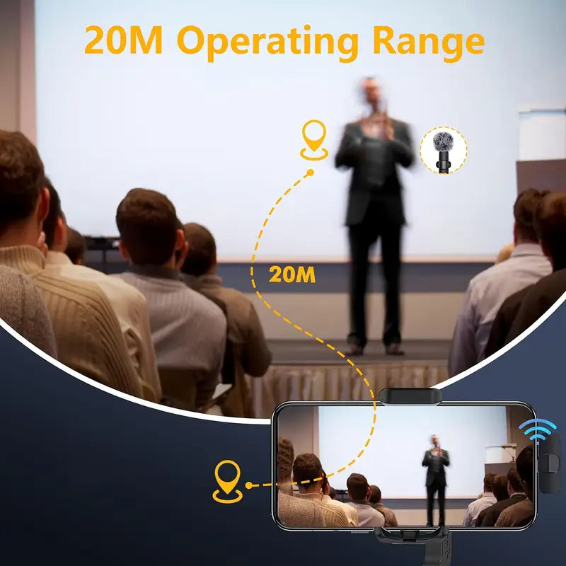 Professional Wireless Lavalier Microphone – Omnidirectional Clip-On