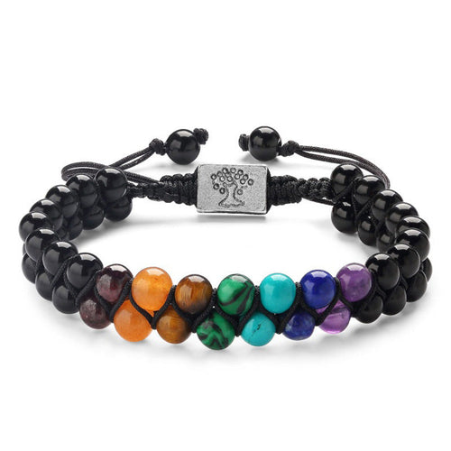 Fashion Jewelry 6mm 7 Chakra Stone Bead Yoga Meditation Bracelet