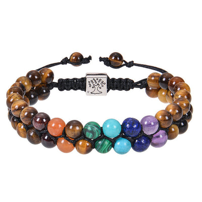 Fashion Jewelry 6mm 7 Chakra Stone Bead Yoga Meditation Bracelet