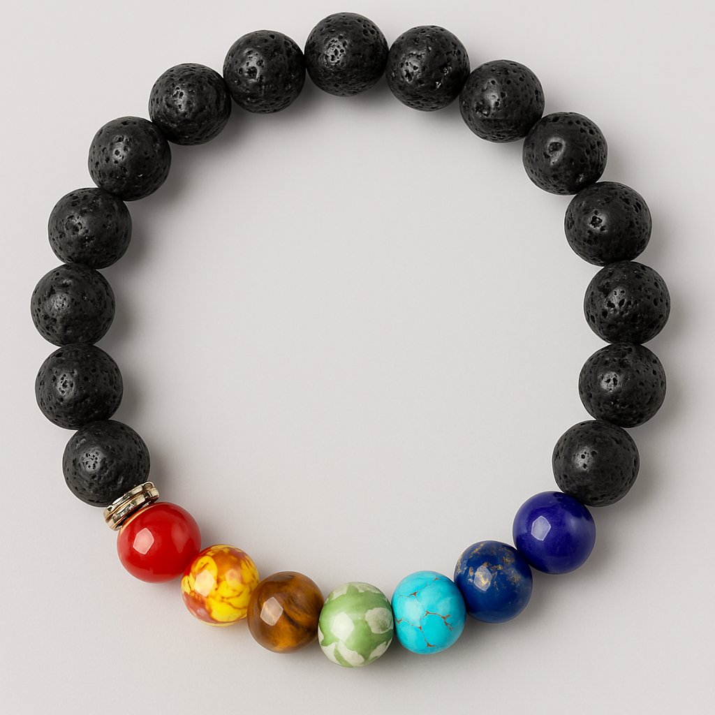 Chakra Lava Stone Bracelet – Aromatherapy & Energy Balance